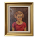 Oil on canvas gilded wooden frame old portrait of a young girl classic