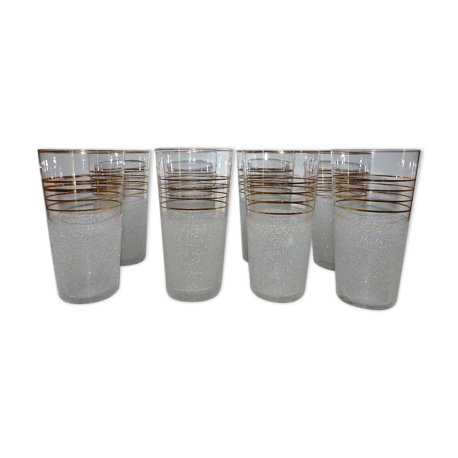 Série de 8 verres granités à orangeade des années 60