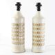 Pair of Bergboms ivory enamelled desk lamps and gilded ceramic Sweden 960