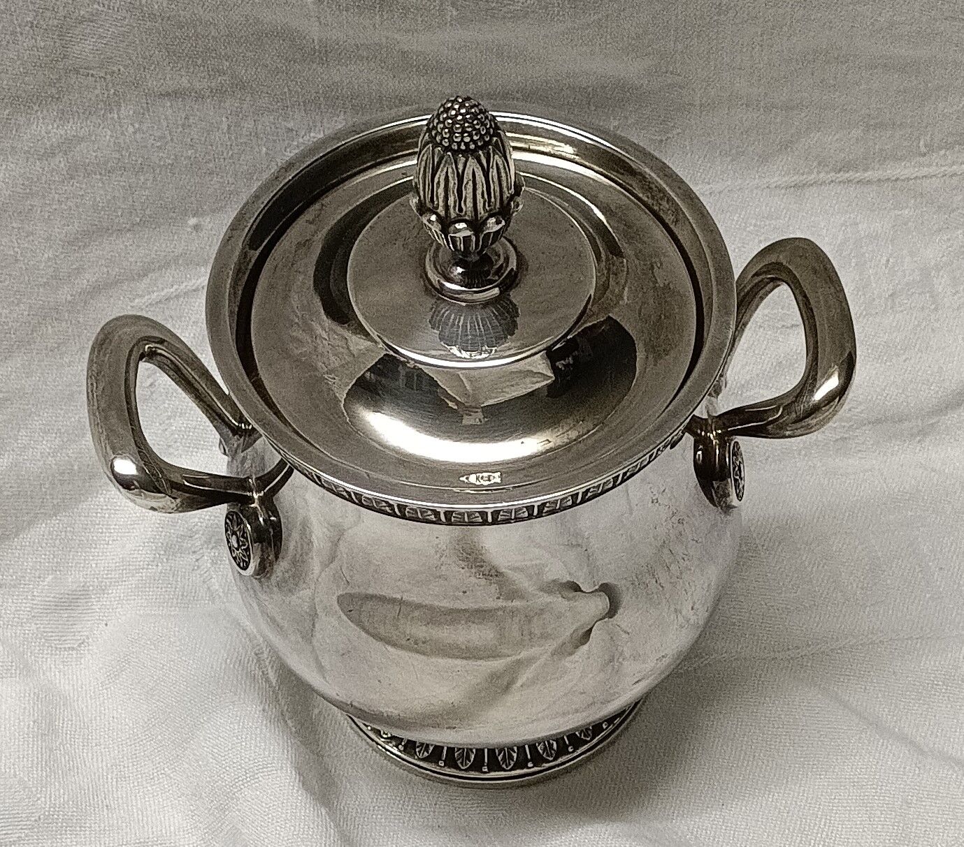 tea and coffee set 5 pieces in silver metal Gallia for Christofle model "Malmaison"