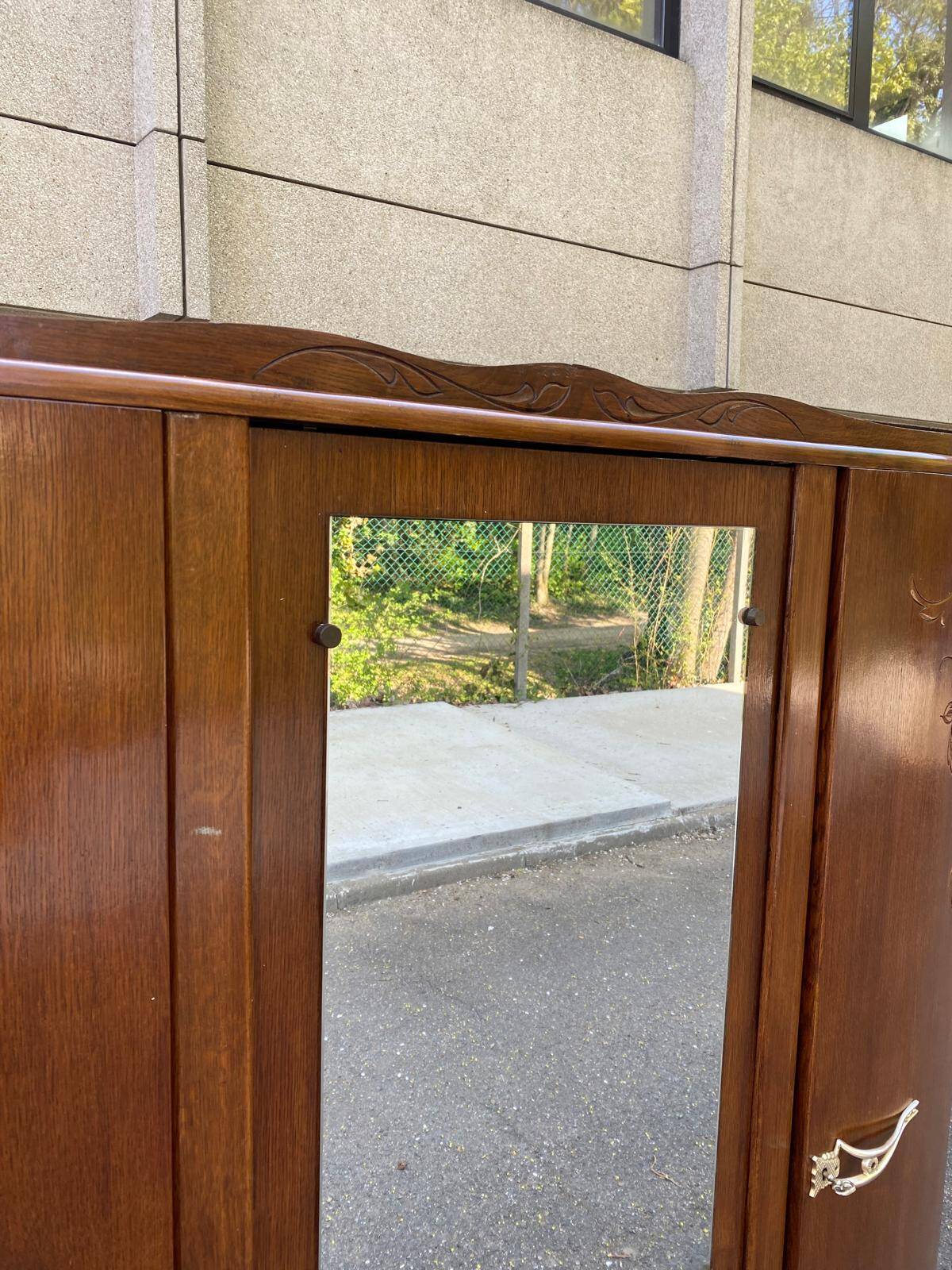 Art Deco wardrobe with mirrored door 145cm