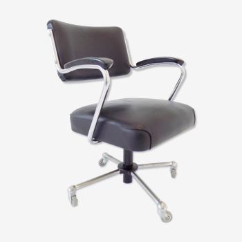Drabert office chair black leatherette 60s