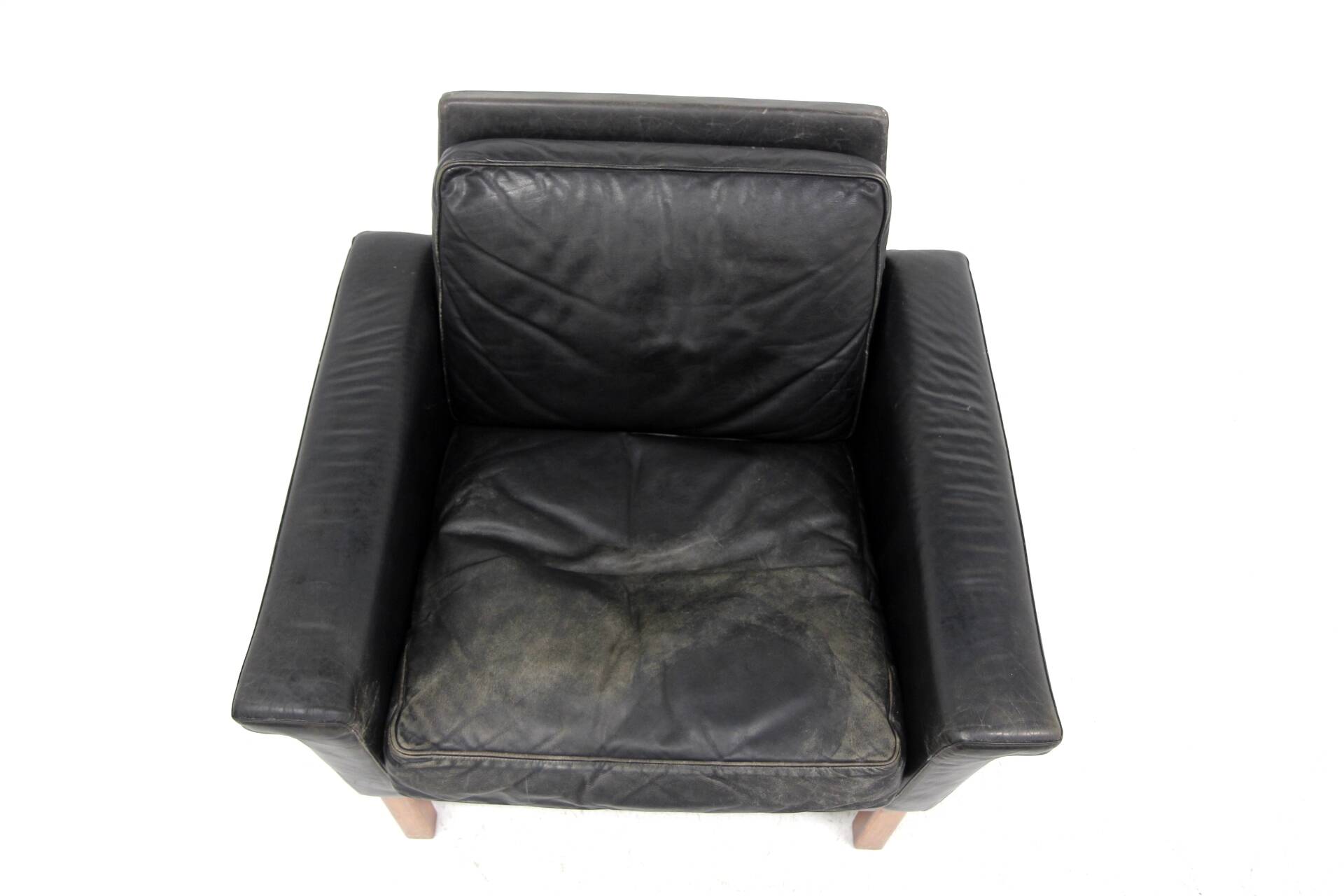 Fauteuil scandinave en cuir, Suède, 1960