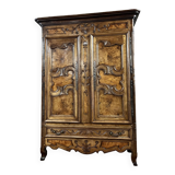 Wardrobe in walnut and burr walnut from louis xv xviii eme century