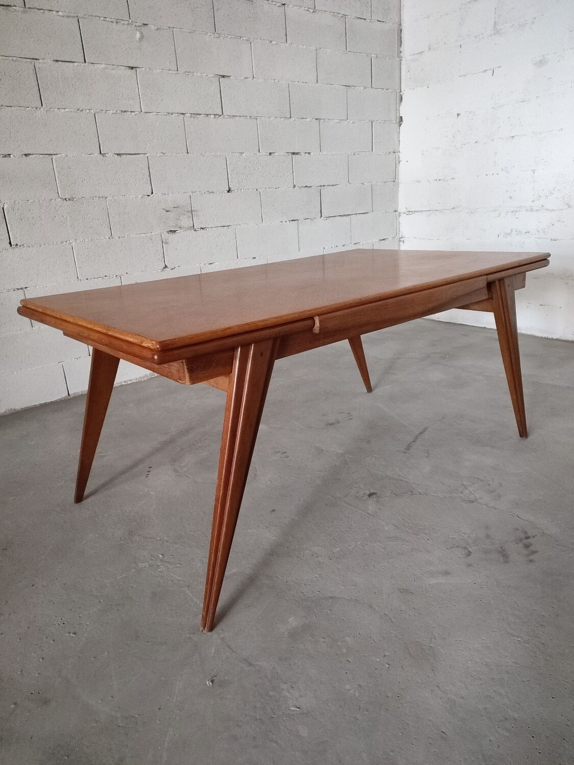 Vintage compass foot dining table
