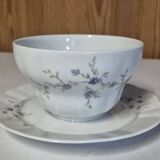 White porcelain sauceboat with blue flowers, winterling sauce bowl