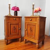 Pair of solid oak bedside tables 1920