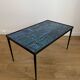 Blue ceramic coffee table by Robert & Jean CLOUTIER circa 1960
