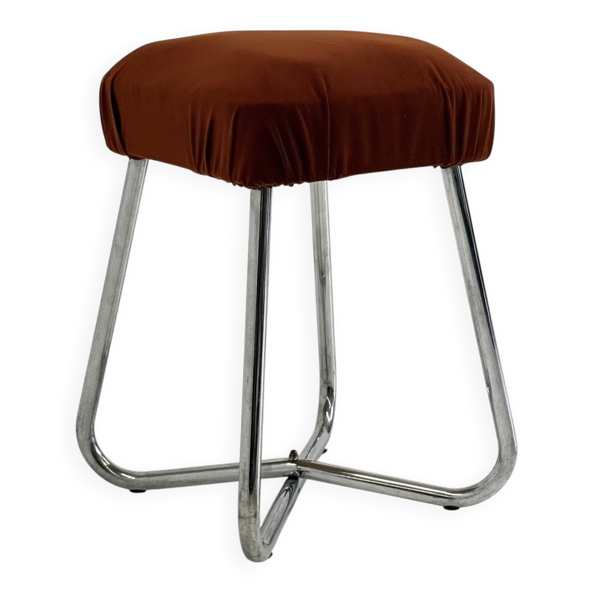 Vintage Bauhaus tubular frame stool