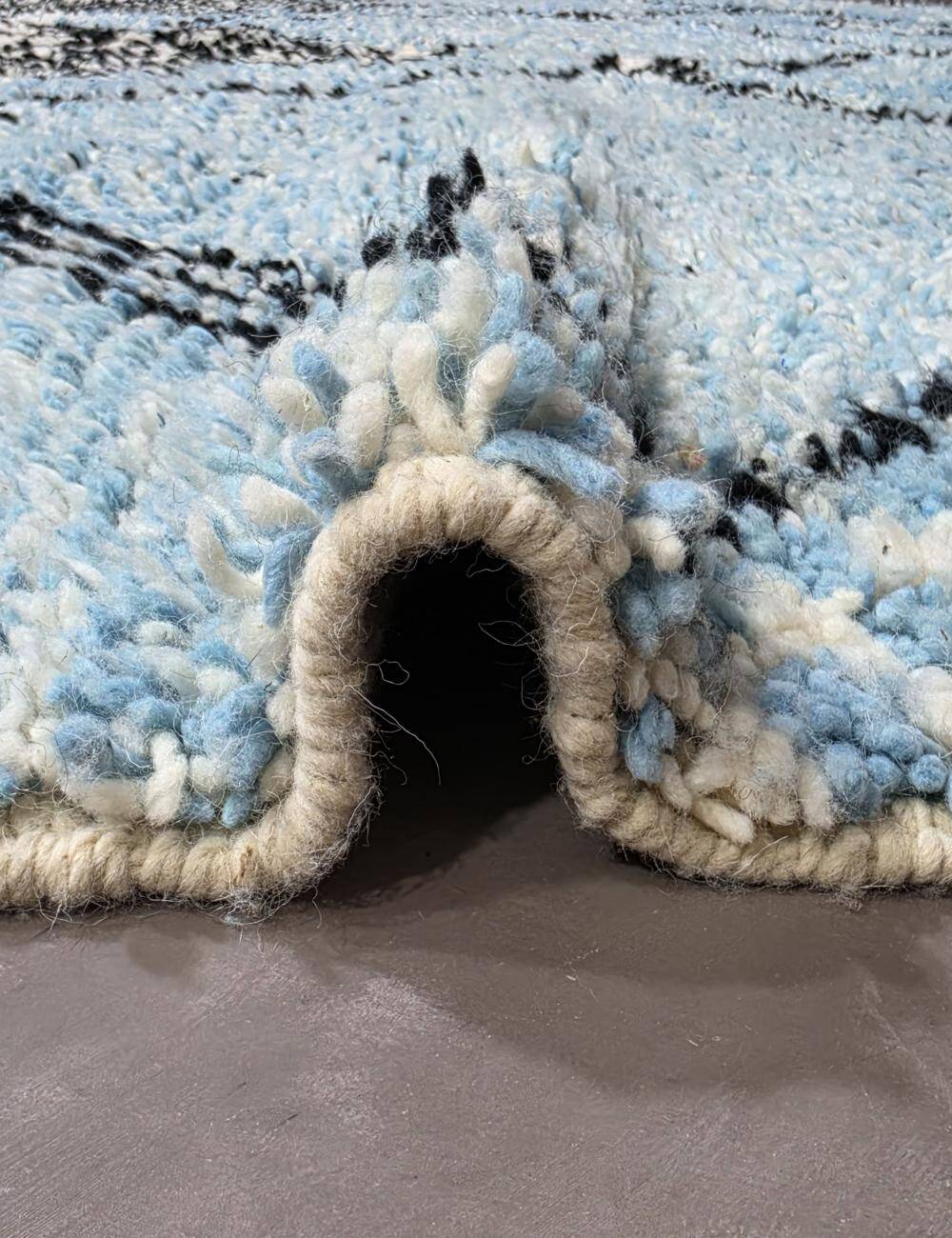 Tapis Graphique Bleu Contemporain - 295 x 261 cm