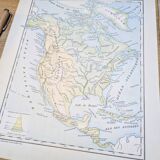 North America. Geographical map printed in 1900.