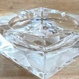 Large Solid Crystal Ashtray France JG Durand Modern Design Art Deco Loft