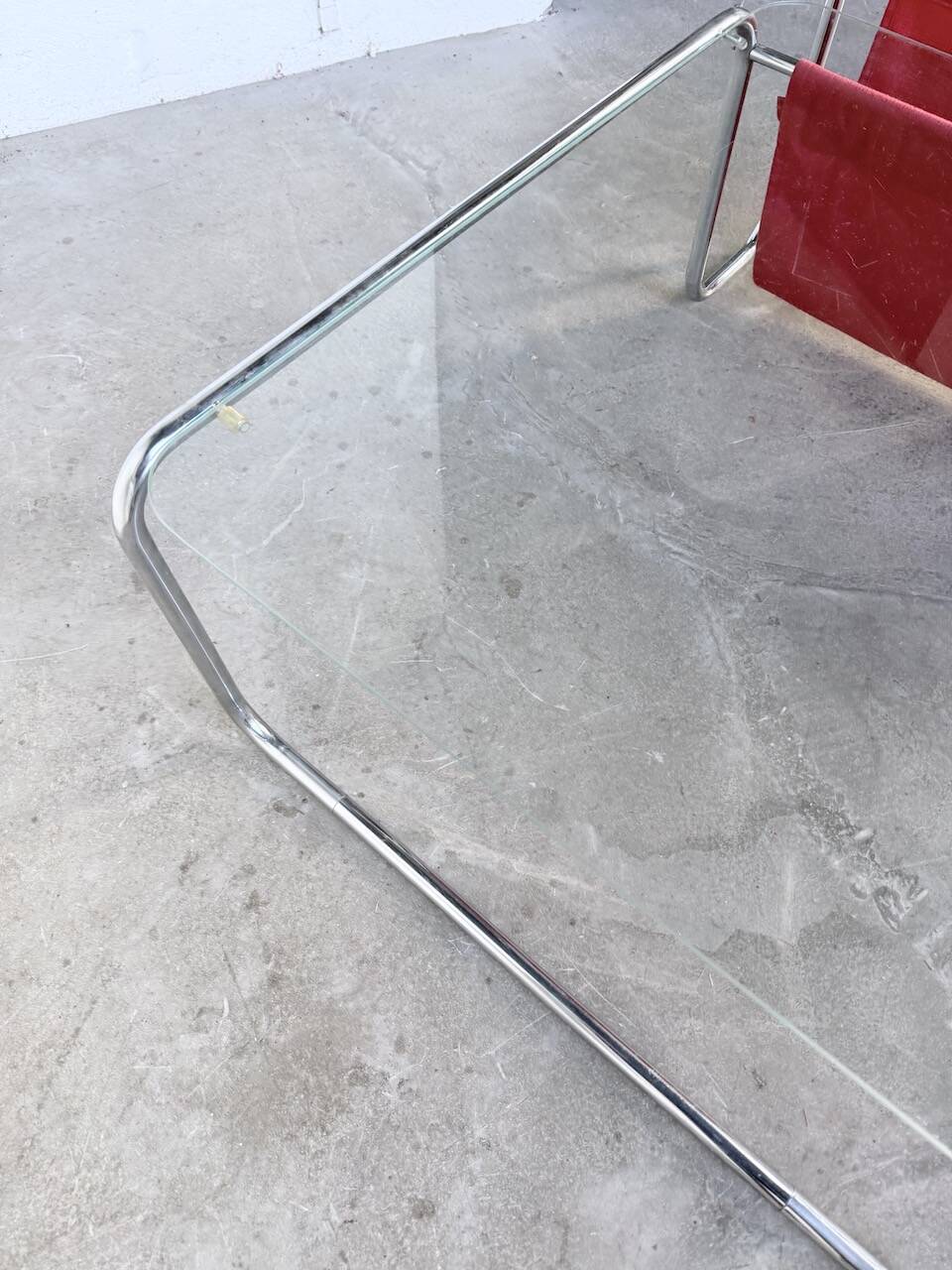 Table basse moderniste Bauhaus en acier tubulaire