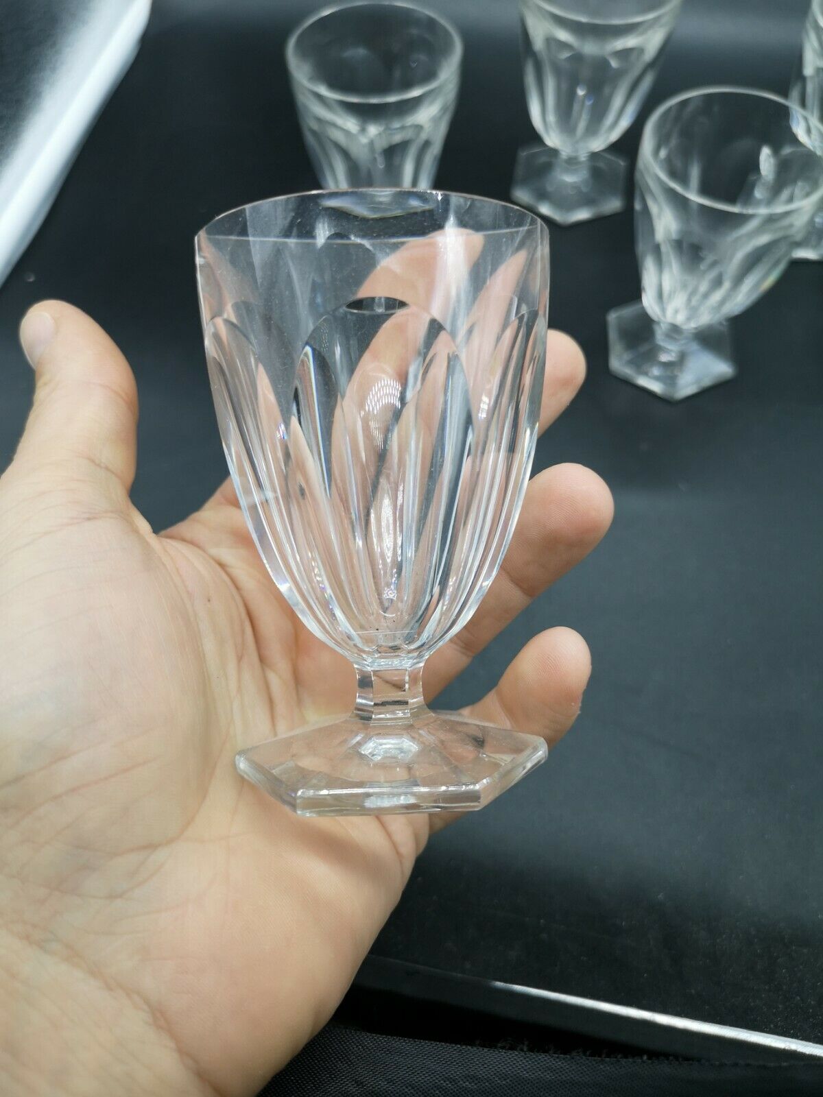 Lot of 5 unsigned Baccarat crystal glasses