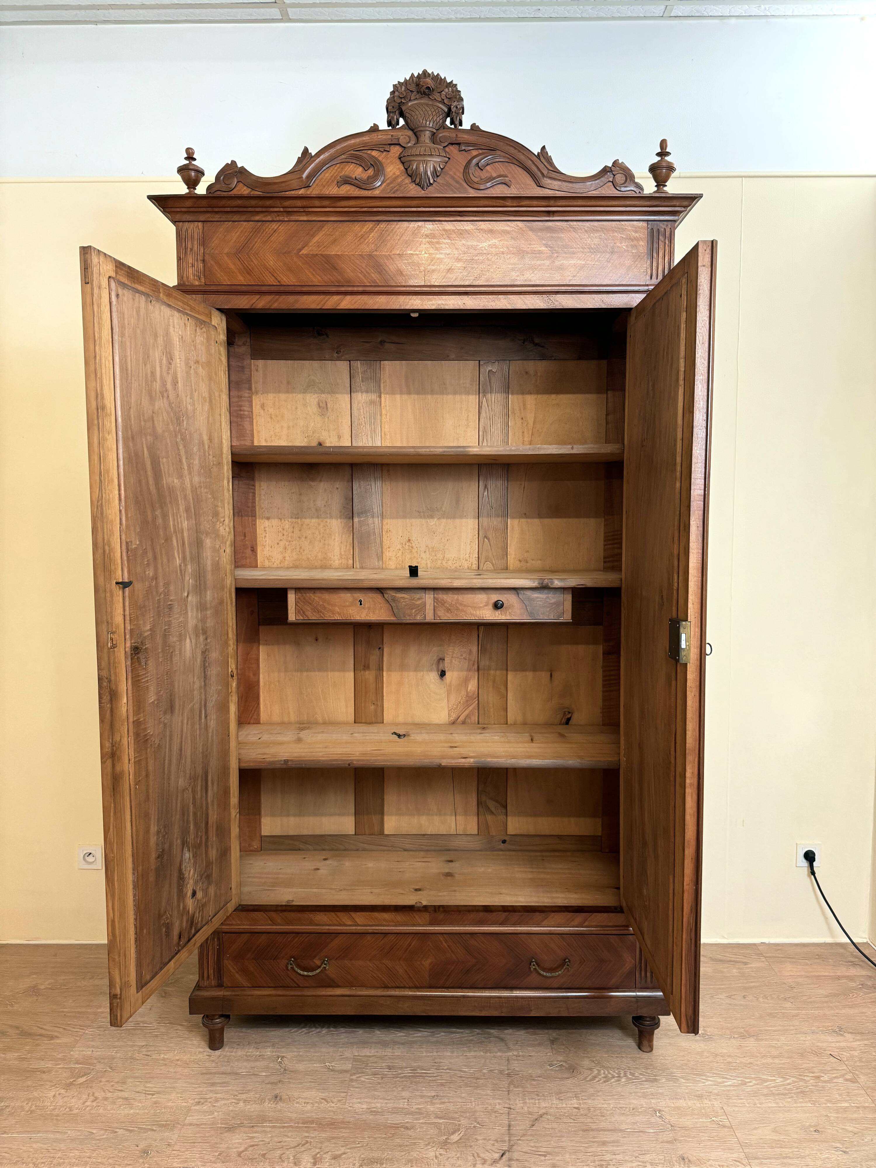 Louis XVI style mirror cabinet in walnut circa 1880