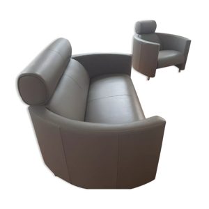 Canapé et fauteuil cuir