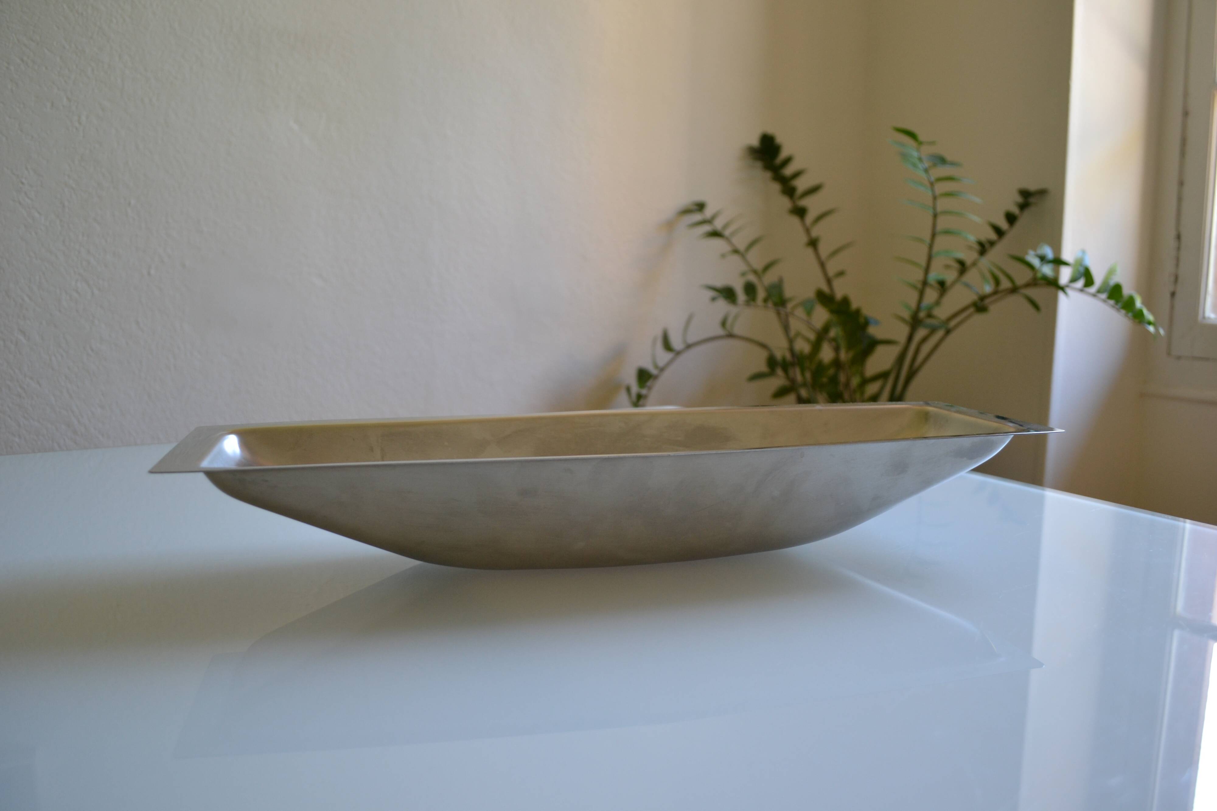 Chichester plate England in brushed stainless steel 1970s