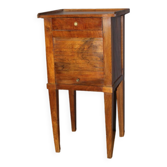 Restoration Curtain Bedside Table in Walnut 19th Century