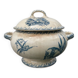 Earthenware tureen tureen Pexonne birds