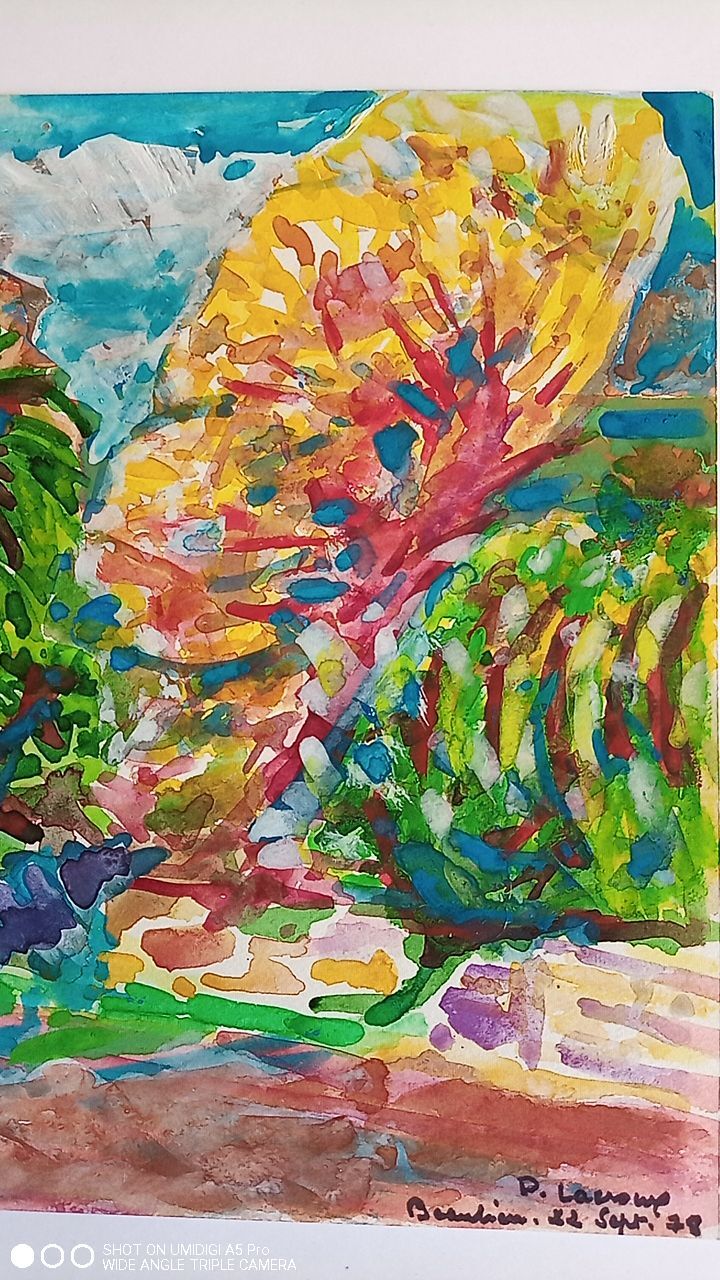 Pierre Lacroux (1909-1993) Gouache - 24 x 32 cm -landscape - September 78