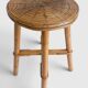Vintage Rattan and Bamboo Accent Side Table / Stool, Spain, 1970s