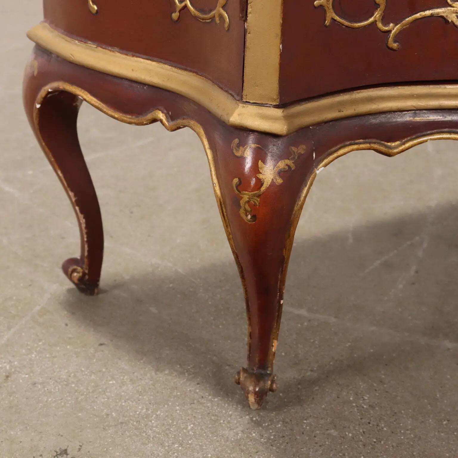 Vintage bar cabinet in baroque style, gilded wood, Italy, 20th century.