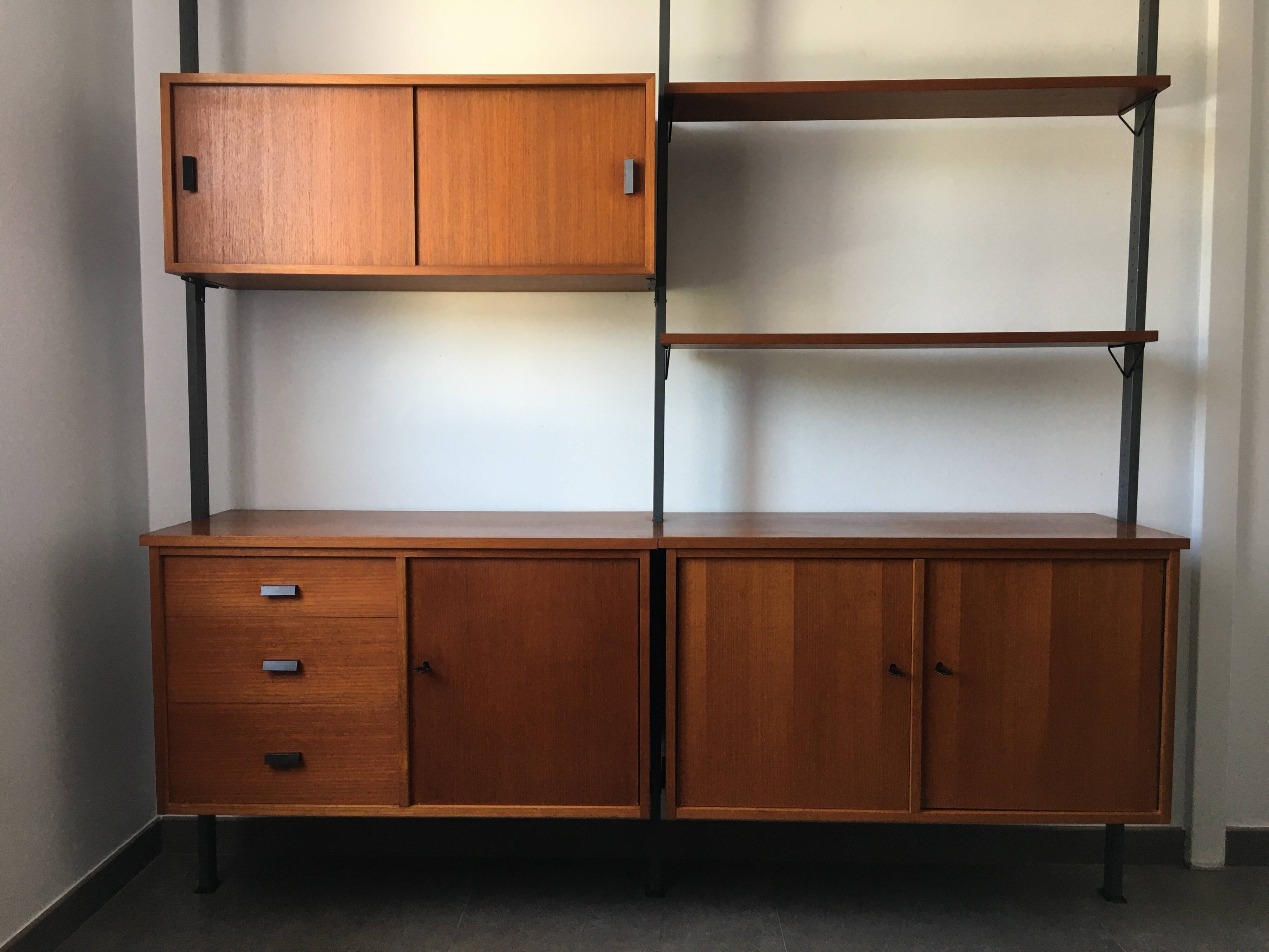 Bibliothèque modulable scandinave Pira Mobel system année 60