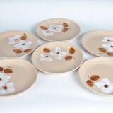 Assiettes plates fleurs Moulin des loups