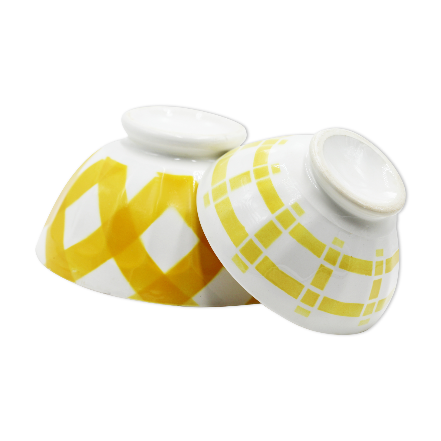 Lot of 2 vintage yellow bowls