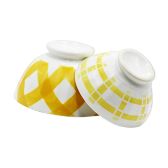 Lot de 2 bols jaune vintage