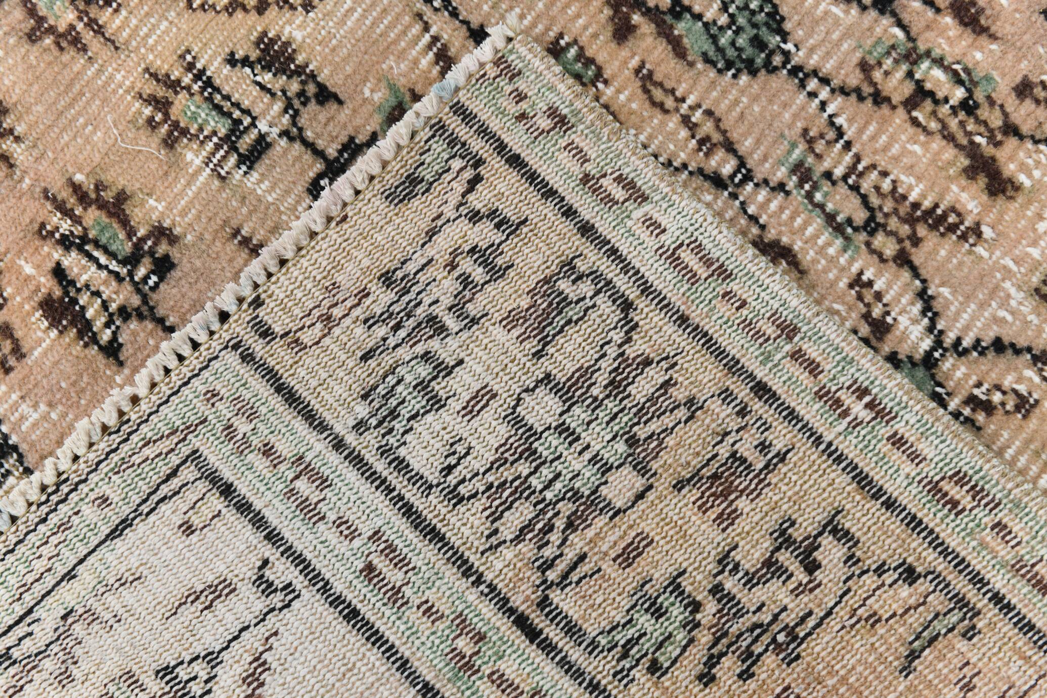 Light Blush Pink All-over Floral Vintage Rug, 188x276Cm