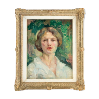 Portrait of young woman by Alice, rose, Laure BINET (1887, 1938) French