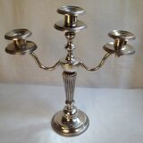 Candlestick with 3 burners in silver metal, Louis XVI style