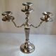 Candlestick with 3 burners in silver metal, Louis XVI style