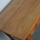 Vintage Cherry 20th Century French Rustic Farmhouse Dining Table