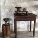 Antique Indonesian teak workbench with one drawer H82.5 L76x49.