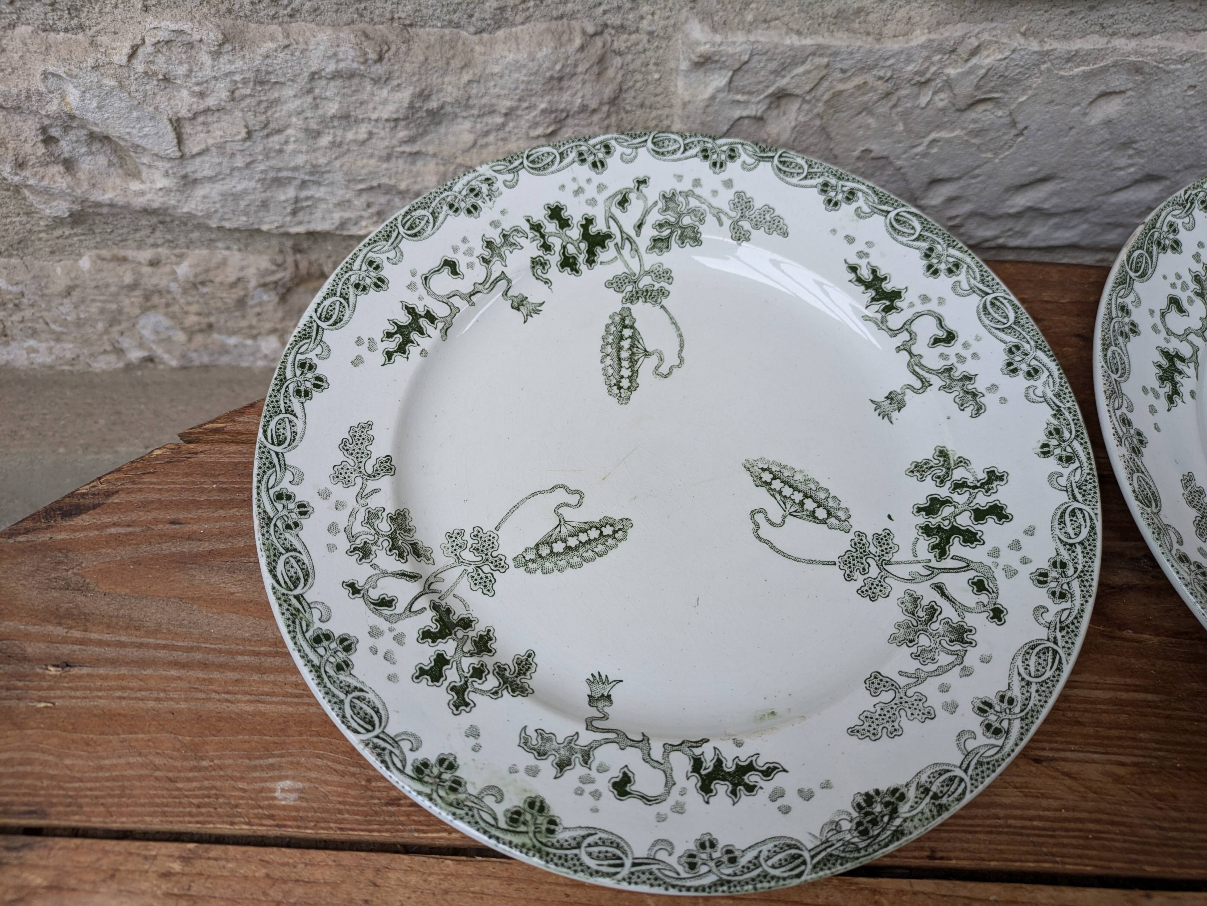 Set of 2 small ironstone plates Saint Amand and Hamage Modern Style model