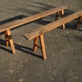 Pair of cherry farm benches