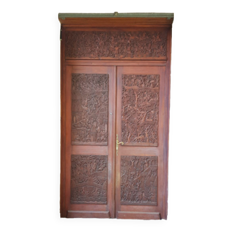 Hand-carved mahogany entrance door