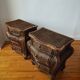 Pair of curved wicker bedside tables