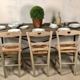 Iron workshop table and old wood tray