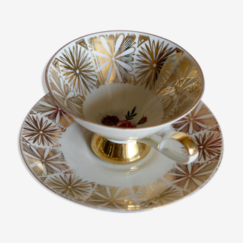 Tasse à pied thé / café  porcelaine fine manufacture bavarois Gareis Waldsasse