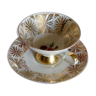 Walking cup tea / coffee porcelain fine Bavarian manufacture Gareis Waldsasse