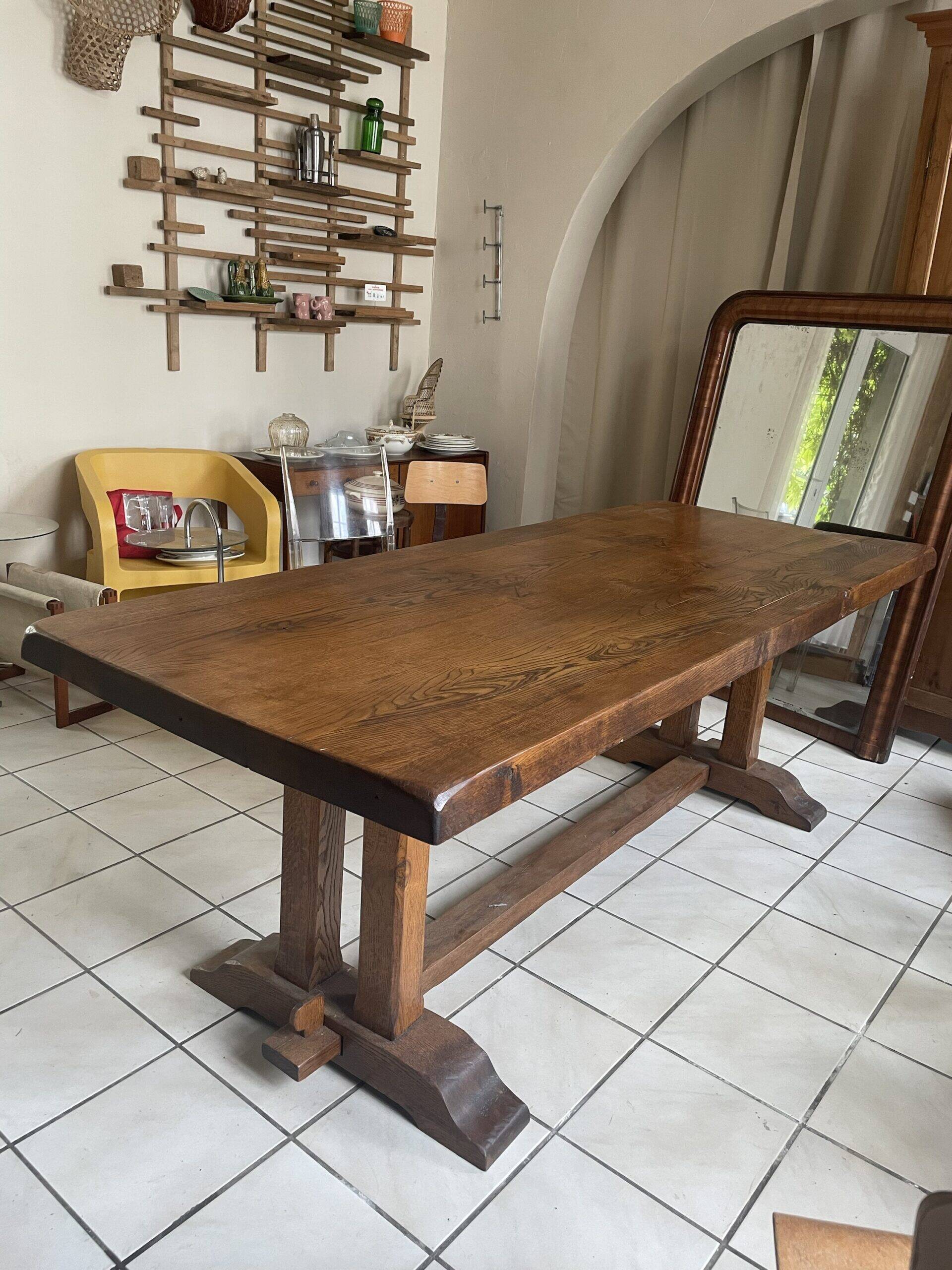 Solid wood farmhouse table