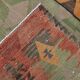 Tapis Kilim en laine à motif ethnique rouge et bleu, 6 x 13 po, 176 x 390 cm