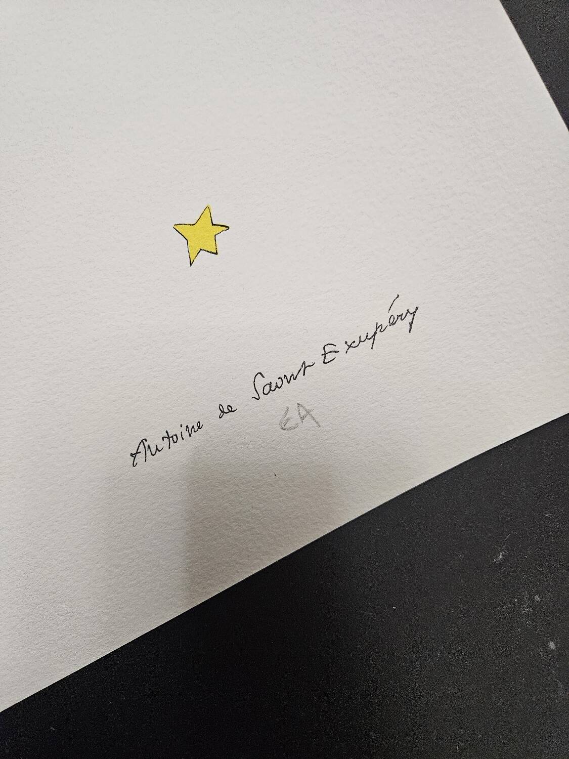Lithograph of The Little Prince, Antoine de Saint-Exupéry