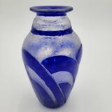Multi-layer glass paste vase signed degue