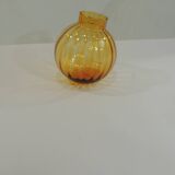 Slanted/Vintage Amber Glass Vase