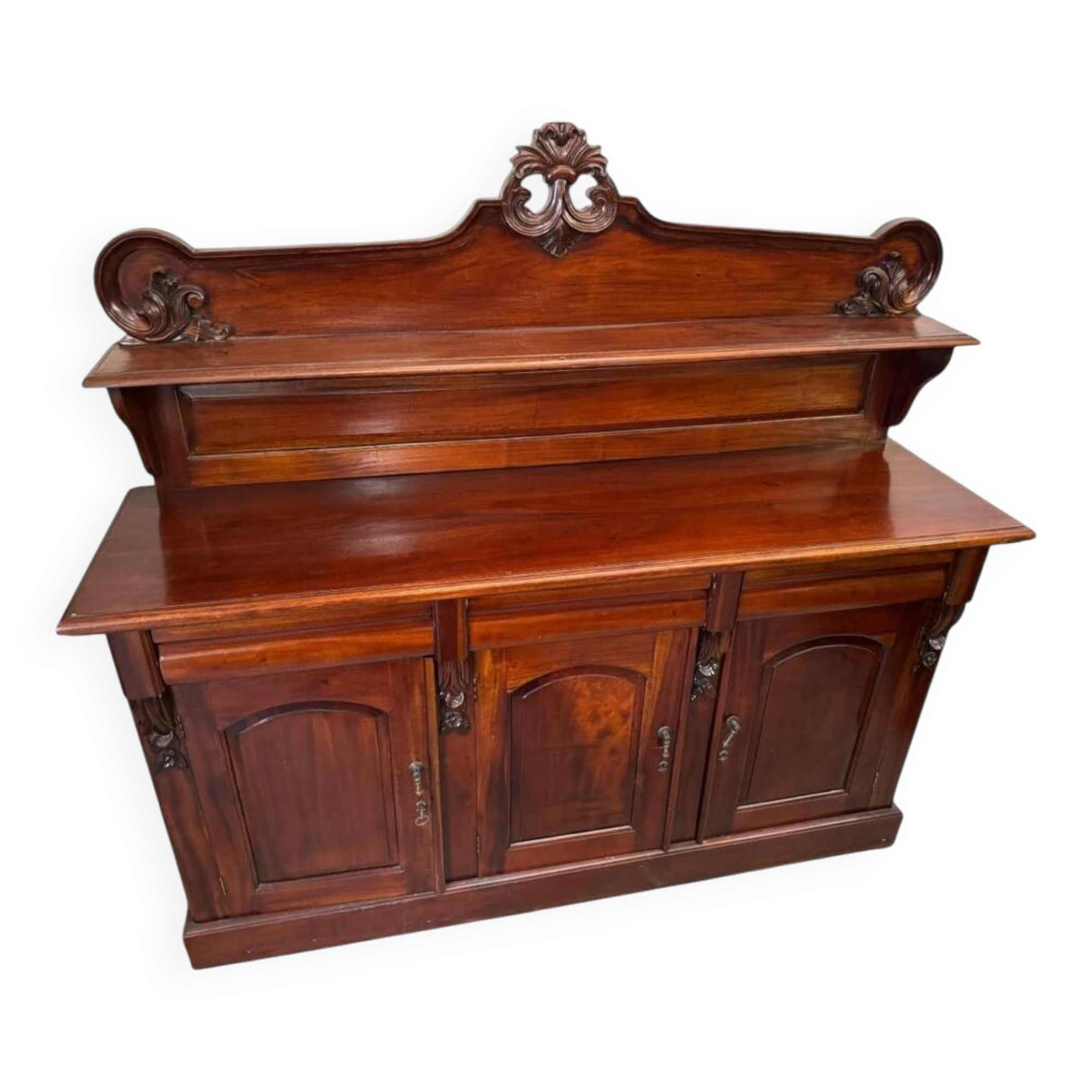 Large elegant English mahogany buffet - 19th century