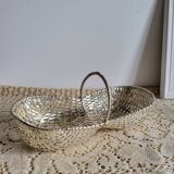 Woven silver-plated metal basket